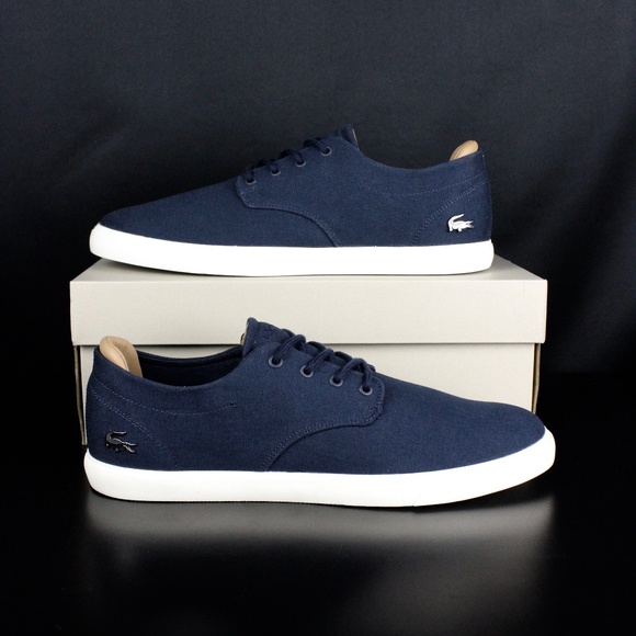 lacoste blue canvas shoes
